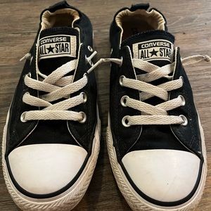 Converse All Star Black Women Low Top Scrunch Back Size 9 Elastic Heel